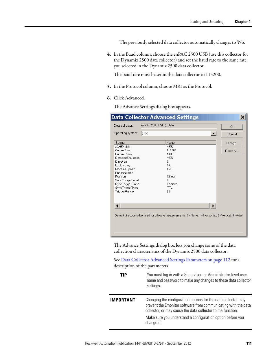 Rockwell Automation 1441-DYN25-Z Dynamix 2500 Data Collector User Manual | Page 111 / 218