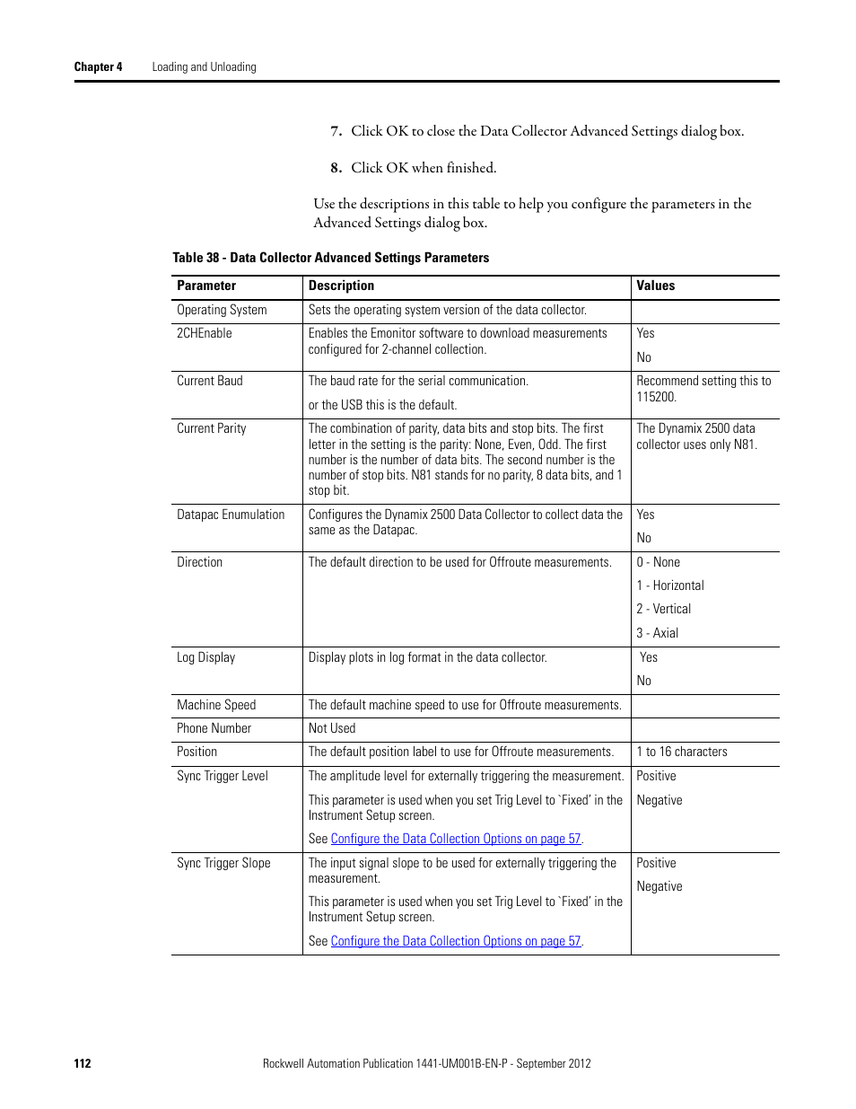 Rockwell Automation 1441-DYN25-Z Dynamix 2500 Data Collector User Manual | Page 112 / 218