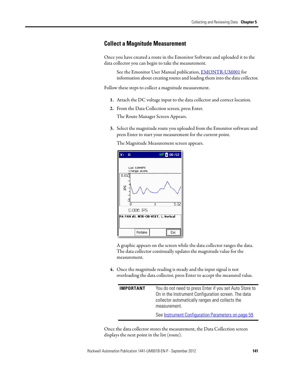 Collect a magnitude measurement | Rockwell Automation 1441-DYN25-Z Dynamix 2500 Data Collector User Manual | Page 141 / 218