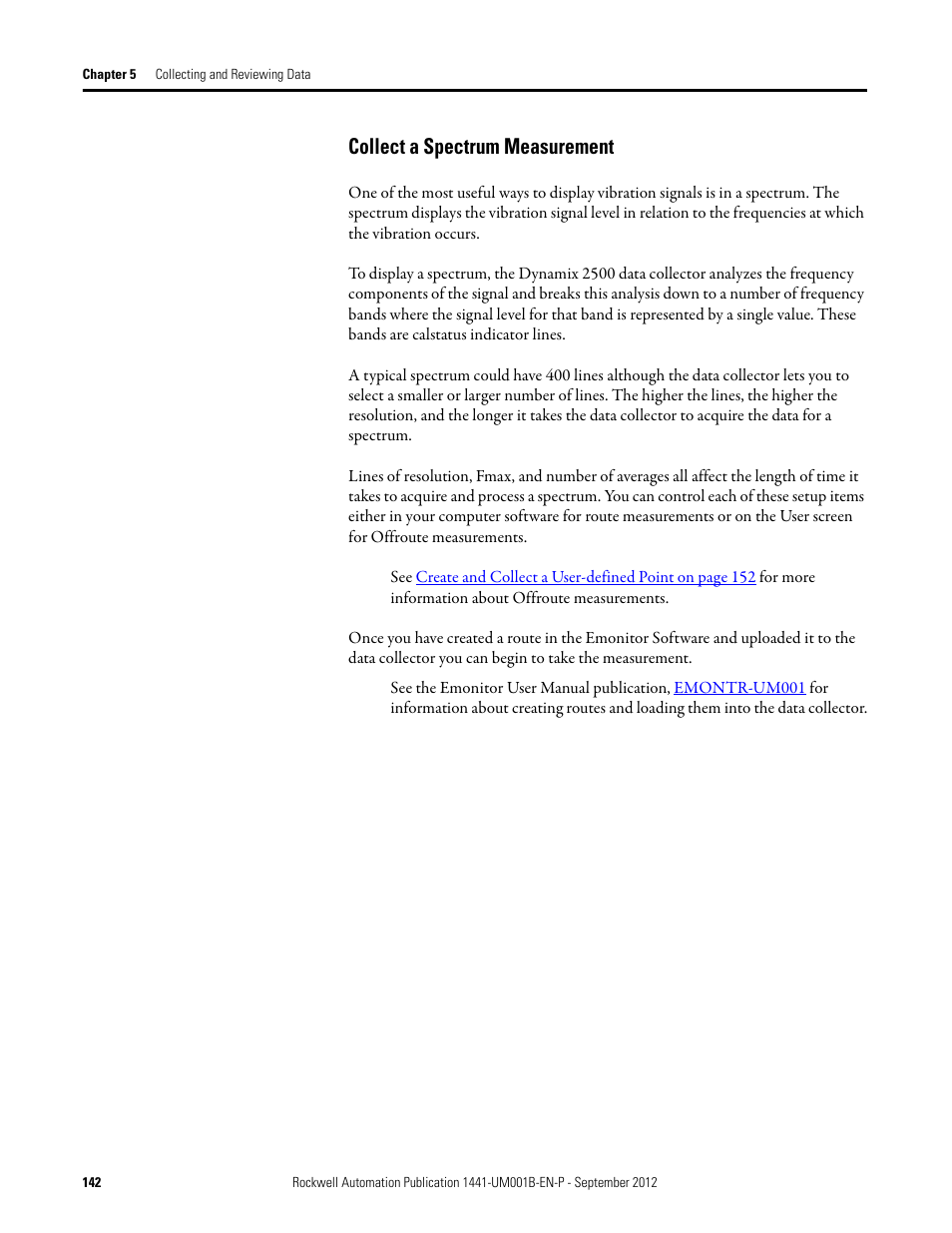 Collect a spectrum measurement | Rockwell Automation 1441-DYN25-Z Dynamix 2500 Data Collector User Manual | Page 142 / 218