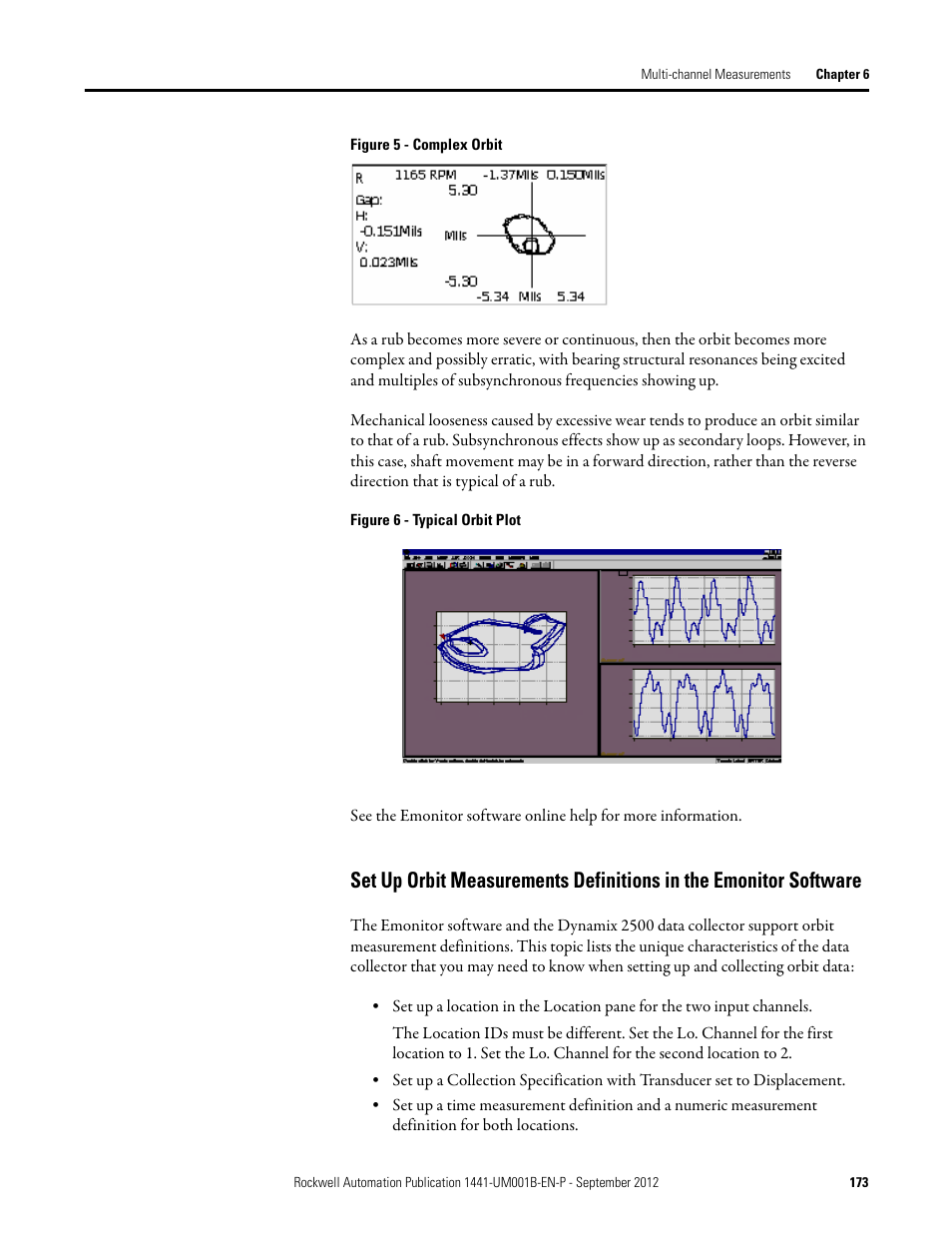 Set up orbit measurements definitions, In the emonitor software | Rockwell Automation 1441-DYN25-Z Dynamix 2500 Data Collector User Manual | Page 173 / 218