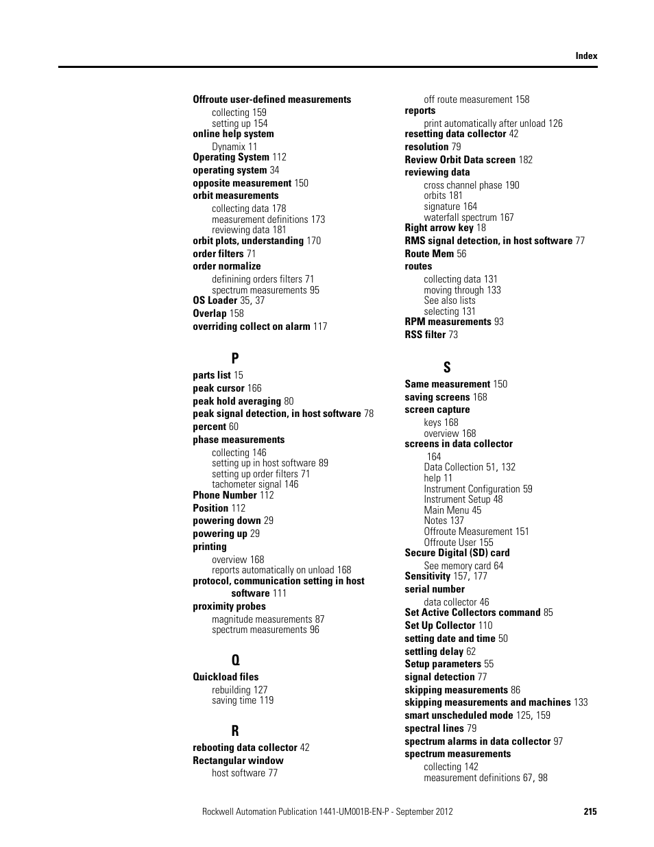 Rockwell Automation 1441-DYN25-Z Dynamix 2500 Data Collector User Manual | Page 215 / 218