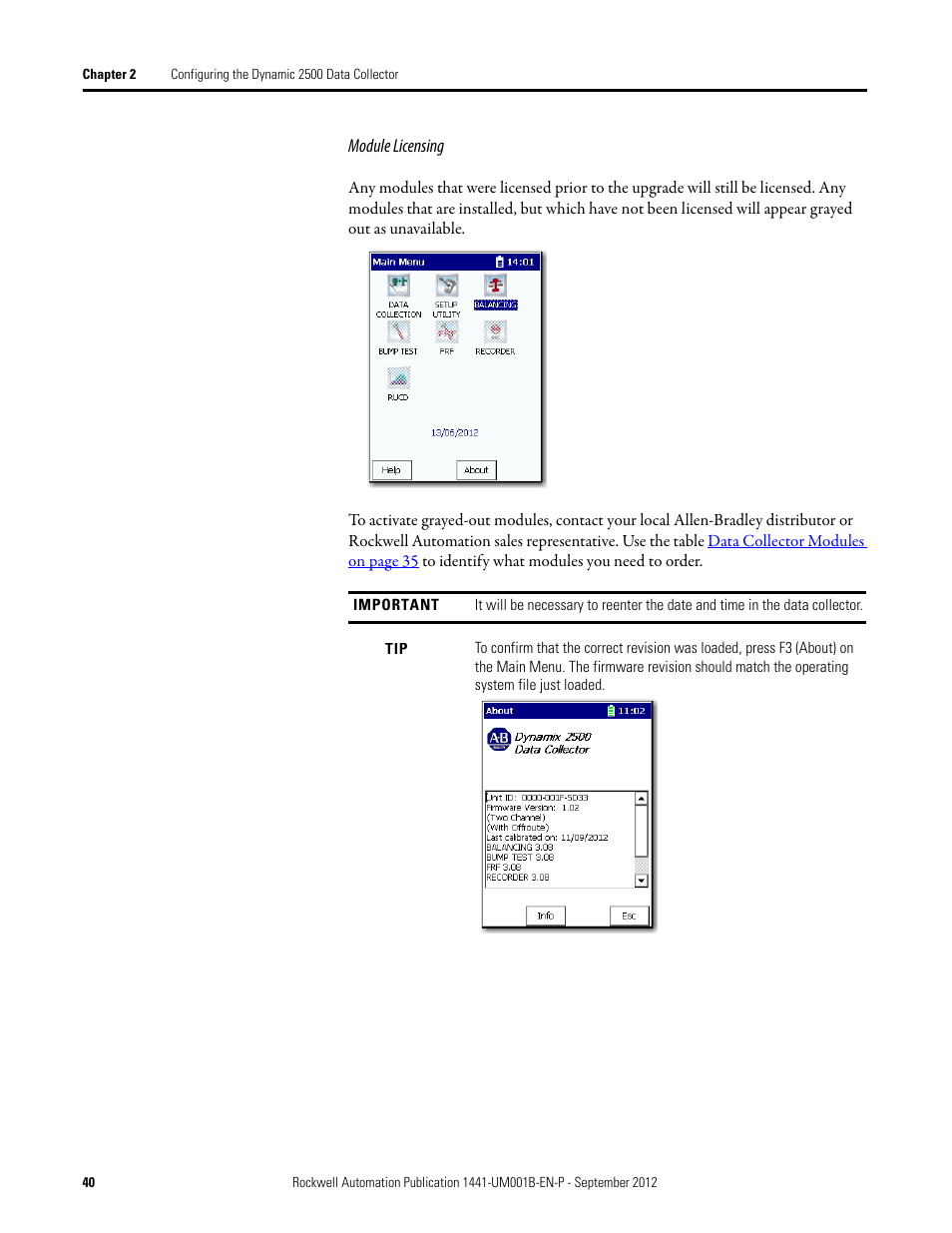 Rockwell Automation 1441-DYN25-Z Dynamix 2500 Data Collector User Manual | Page 40 / 218