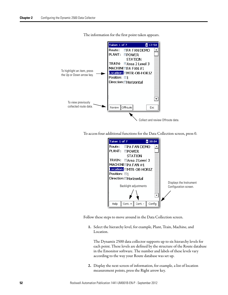 Rockwell Automation 1441-DYN25-Z Dynamix 2500 Data Collector User Manual | Page 52 / 218