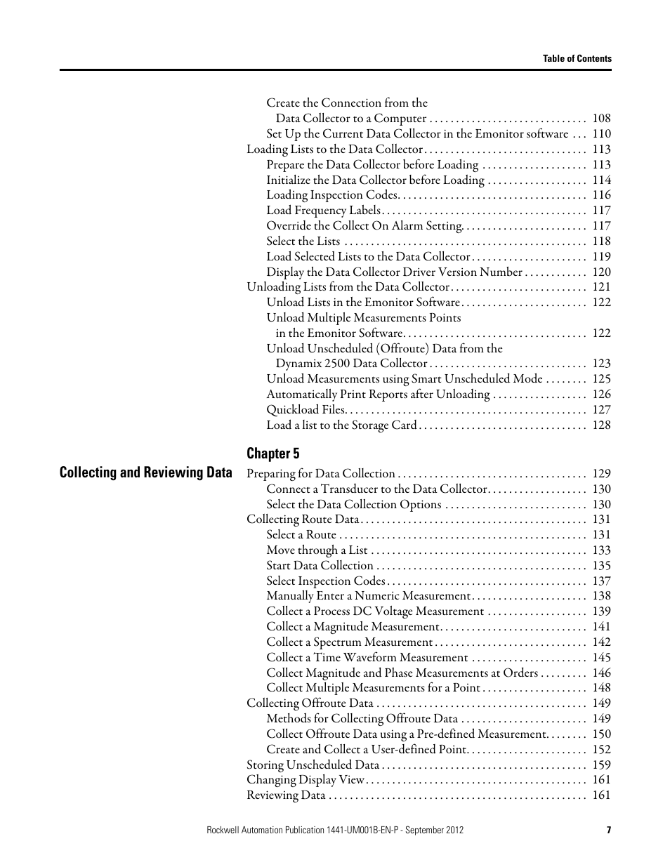 Rockwell Automation 1441-DYN25-Z Dynamix 2500 Data Collector User Manual | Page 7 / 218