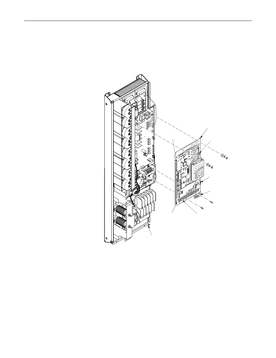 1336 plus ii drives, Remove the main control board mounting plate, Figurei8 | Main control board mounting plate | Rockwell Automation 1336S, 1336F, 1336E, 1336T, 1336-SN-SP18A Snubber Board Kit User Manual | Page 18 / 58