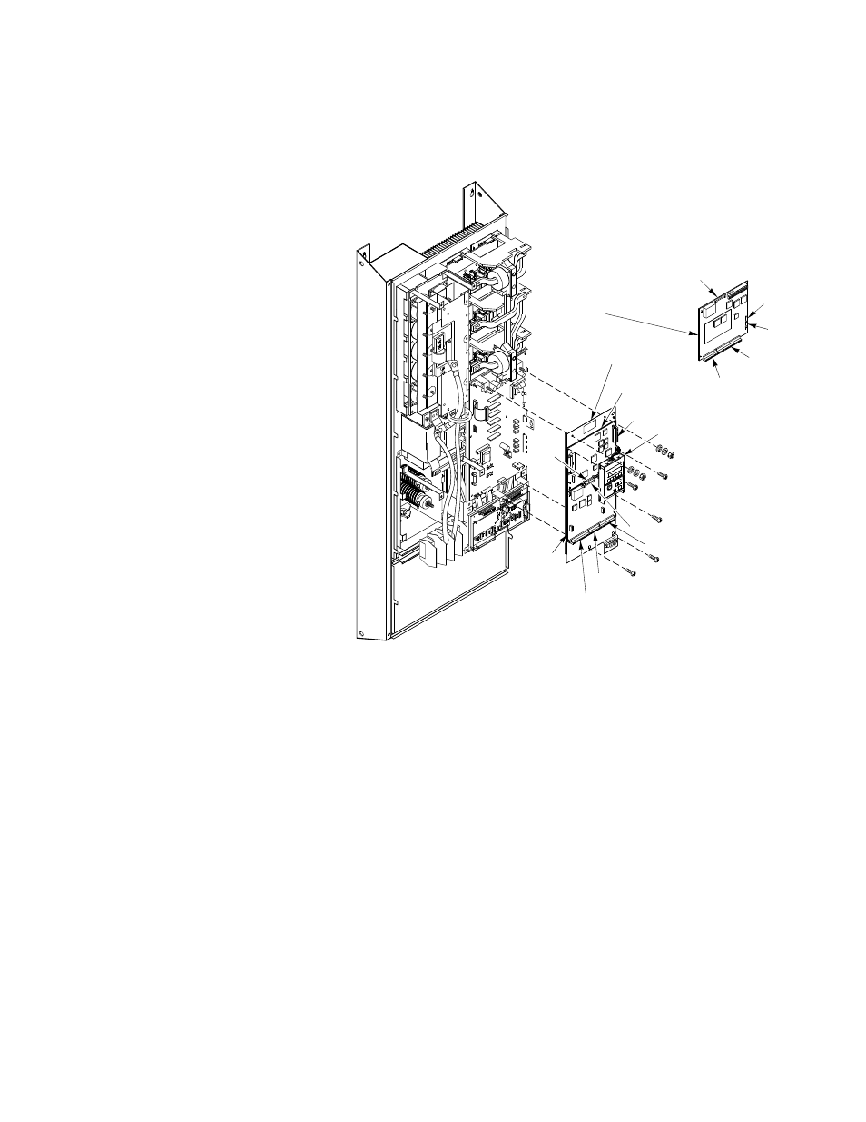 Remove the control board/adapter mounting plate, Figurei15, Control board/adapter mounting plate | Rockwell Automation 1336S, 1336F, 1336E, 1336T, 1336-SN-SP18A Snubber Board Kit User Manual | Page 36 / 58