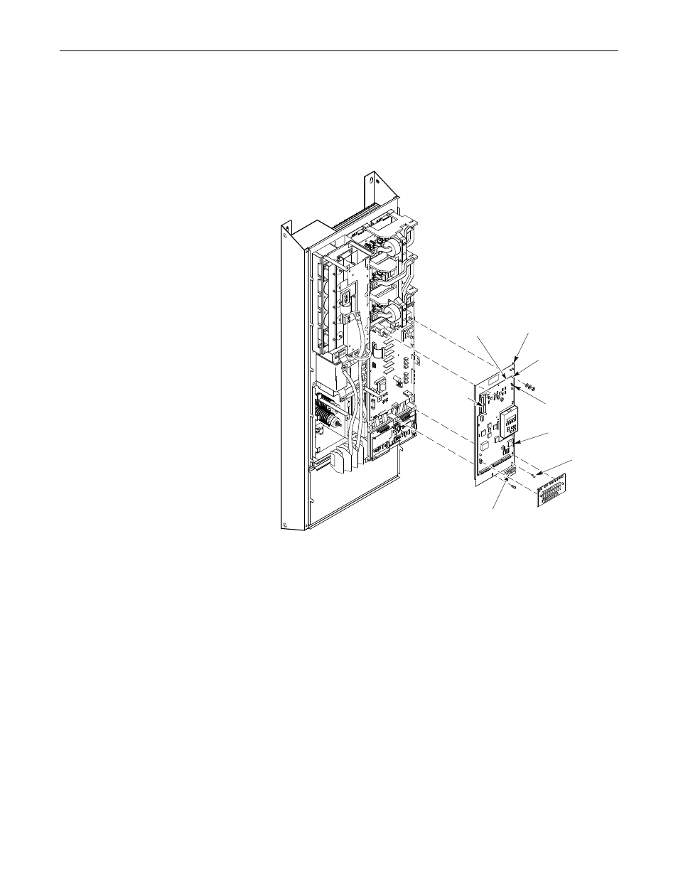 Remove the main control board mounting plate, Figurei17, Main control board mounting plate | Rockwell Automation 1336S, 1336F, 1336E, 1336T, 1336-SN-SP18A Snubber Board Kit User Manual | Page 40 / 58