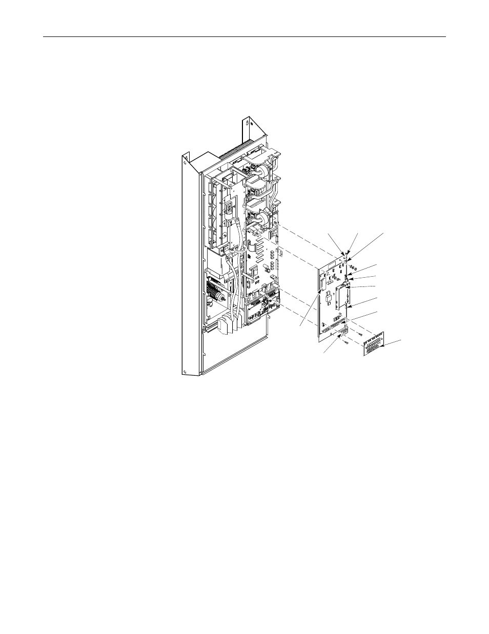 Remove the main control board mounting plate, Figurei19, Main control board mounting plate | Rockwell Automation 1336S, 1336F, 1336E, 1336T, 1336-SN-SP18A Snubber Board Kit User Manual | Page 44 / 58