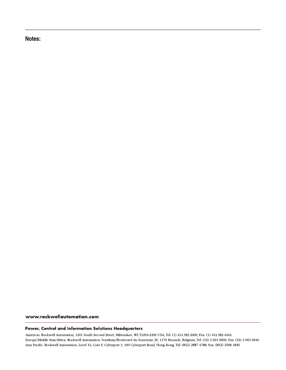 Notes | Rockwell Automation 1336S, 1336F, 1336E, 1336T, 1336-SN-SP18A Snubber Board Kit User Manual | Page 58 / 58