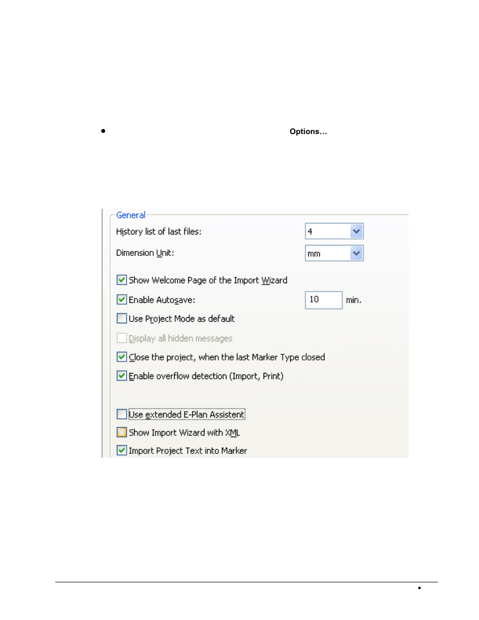 Options dialog, Introduction, Environment | General | Rockwell Automation 1492-PRINT110_PRINT220 ClearTools User Manual User Manual | Page 107 / 182