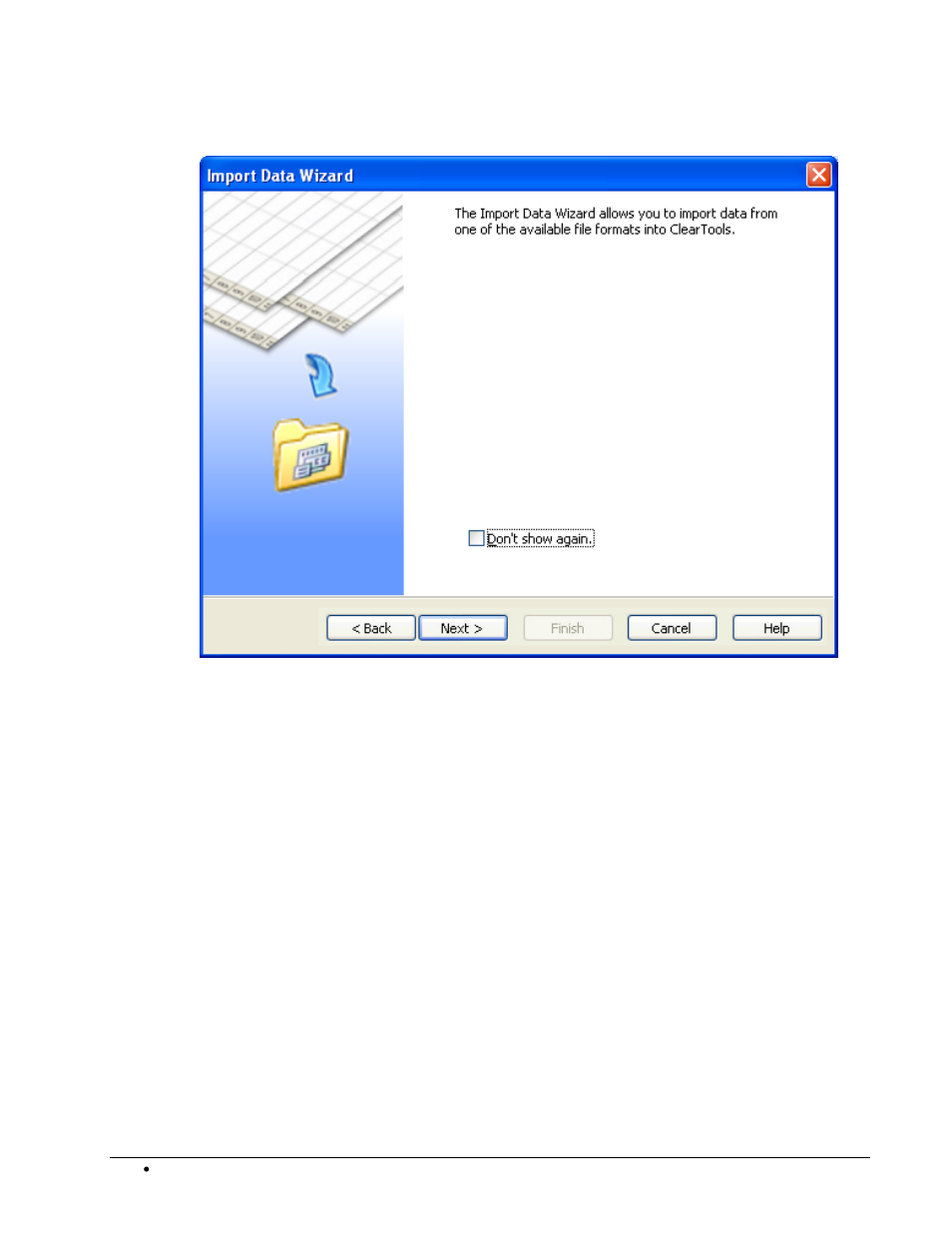 Step 1: start page, Step 2: filter and import type | Rockwell Automation 1492-PRINT110_PRINT220 ClearTools User Manual User Manual | Page 128 / 182