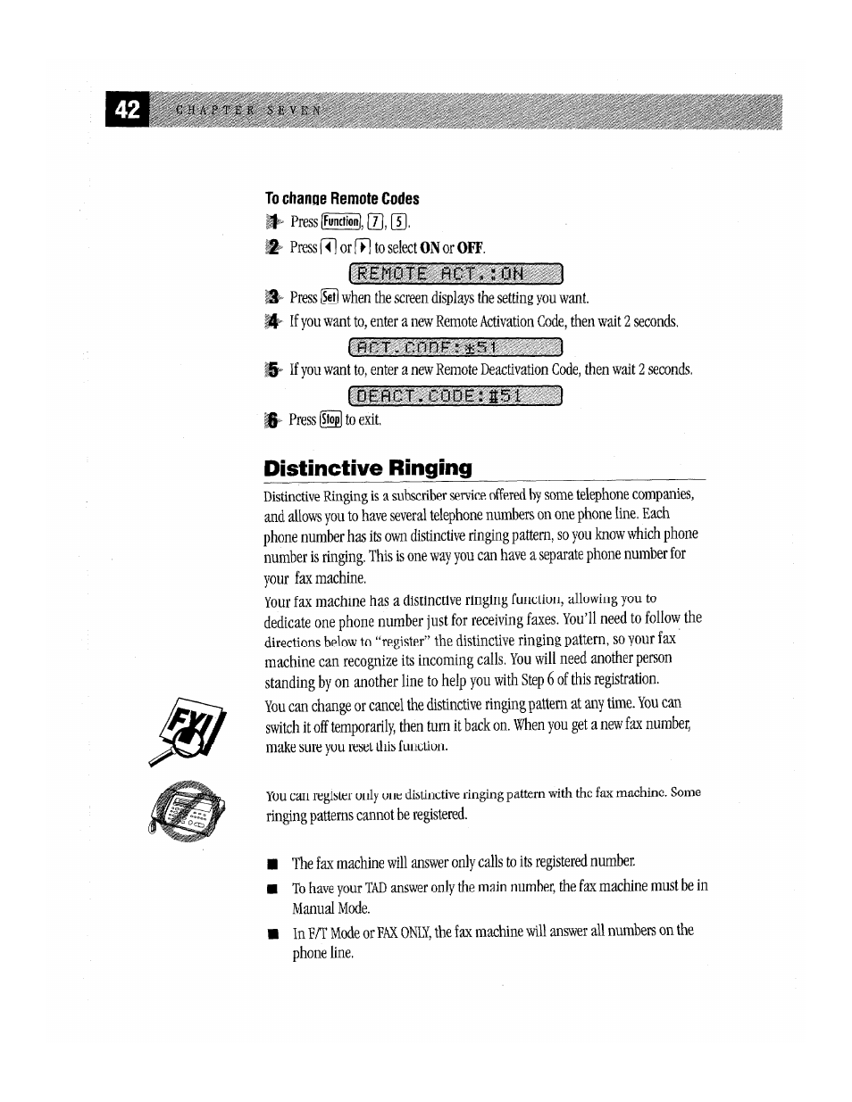 Distinctive ringing | Brother Fax-170 User Manual | Page 48 / 74