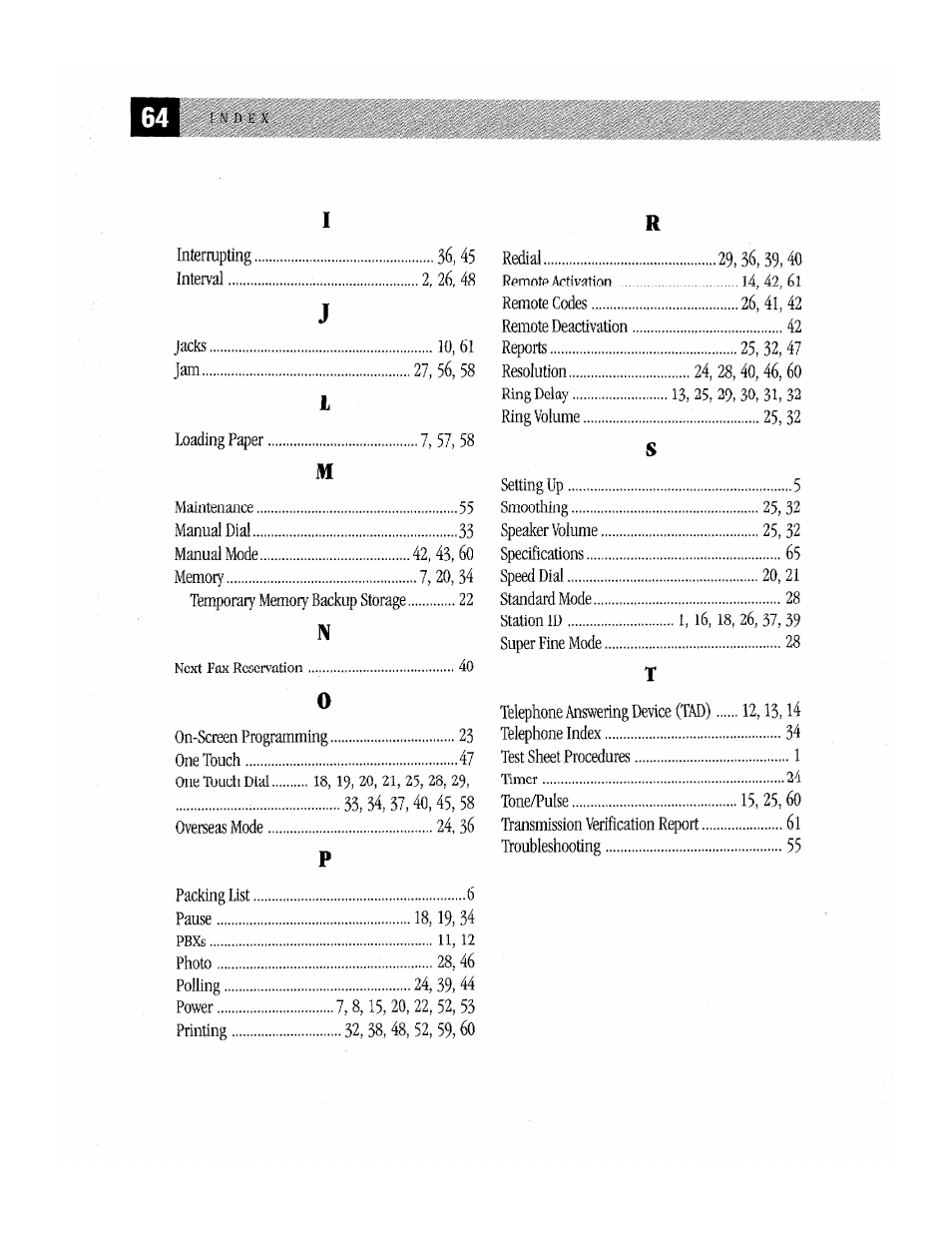 Brother Fax-170 User Manual | Page 70 / 74