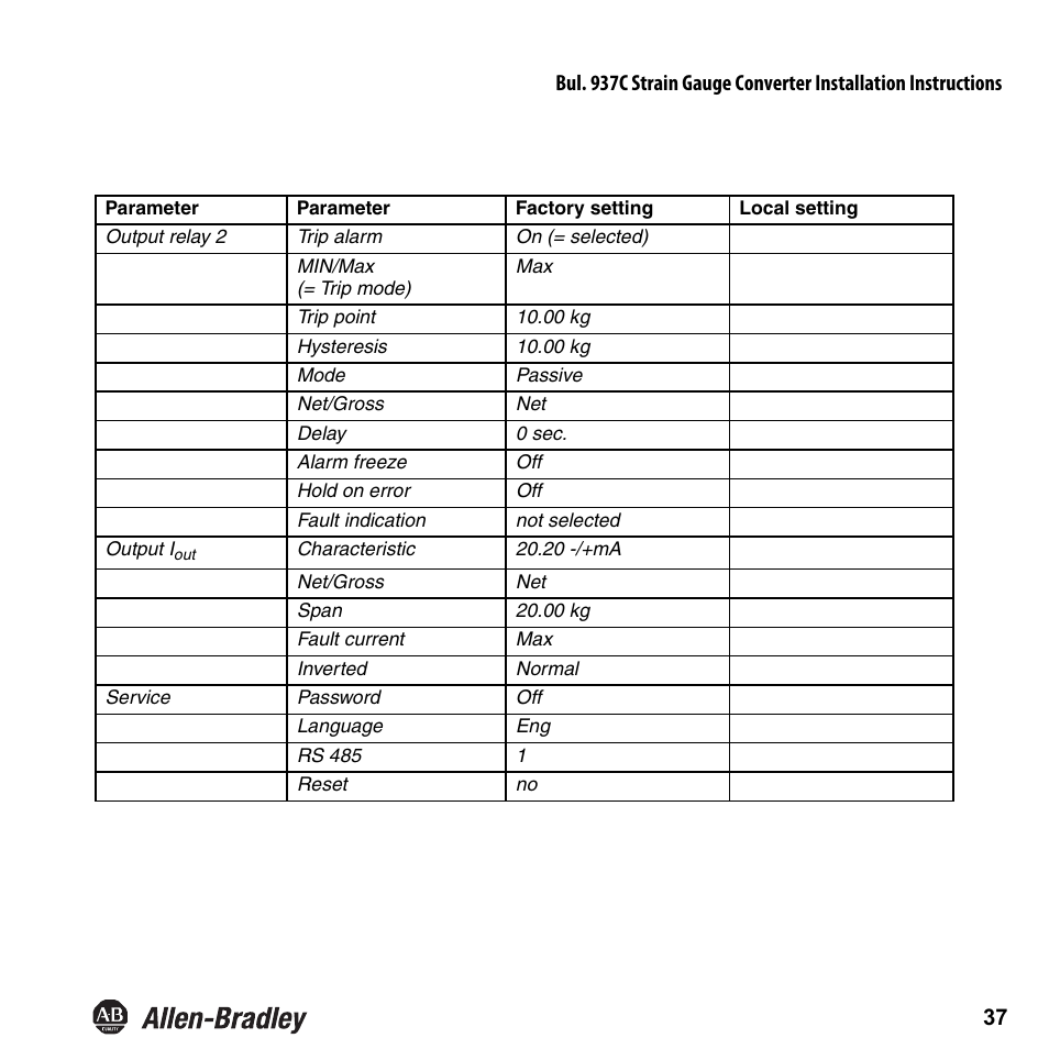 Rockwell Automation 937CU-AISTR-DC1 Strain Gauge Converter Installation Instructions User Manual | Page 39 / 48