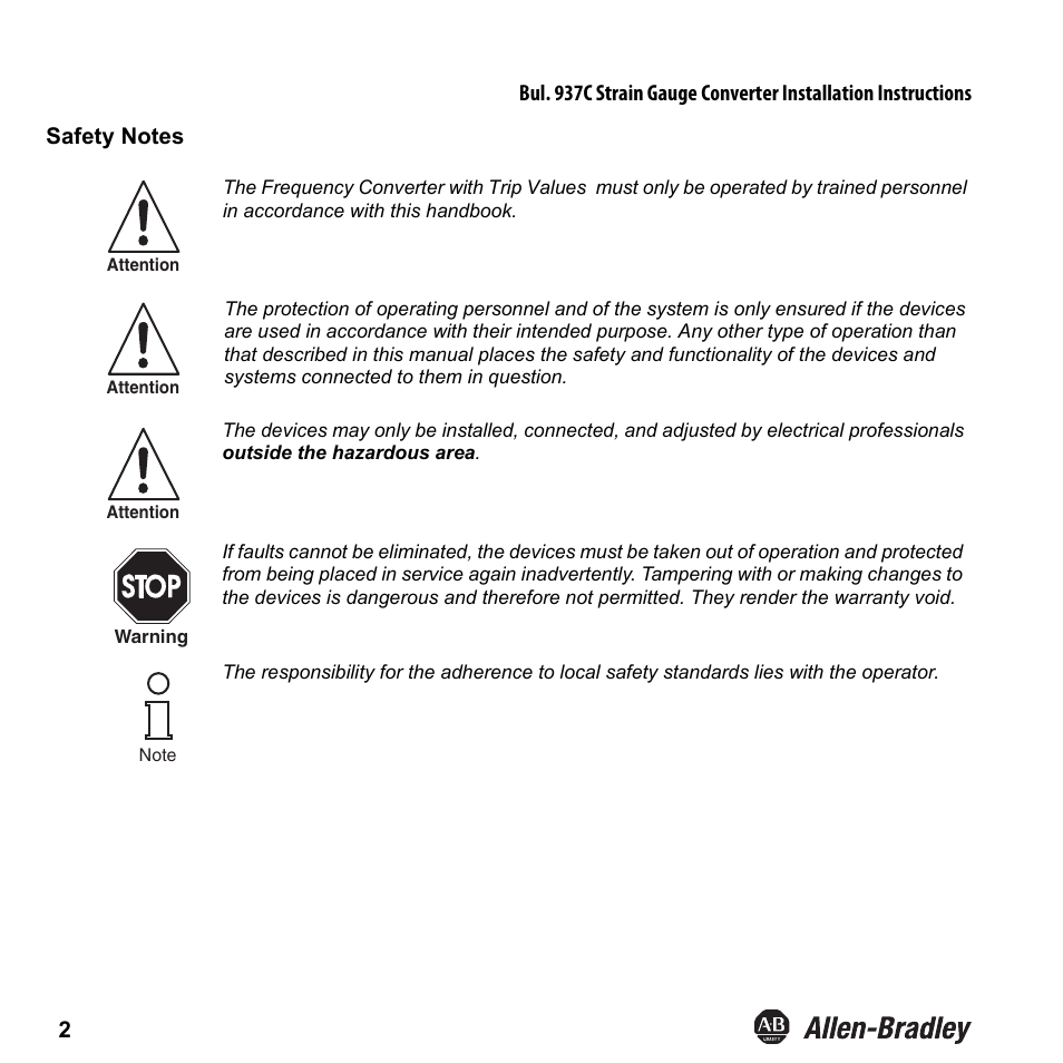 Rockwell Automation 937CU-AISTR-DC1 Strain Gauge Converter Installation Instructions User Manual | Page 4 / 48