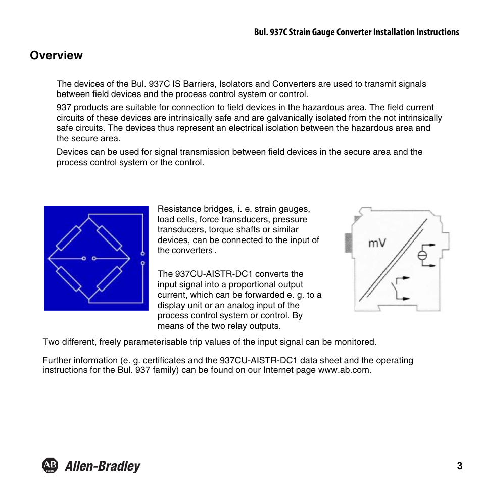 Overview | Rockwell Automation 937CU-AISTR-DC1 Strain Gauge Converter Installation Instructions User Manual | Page 5 / 48