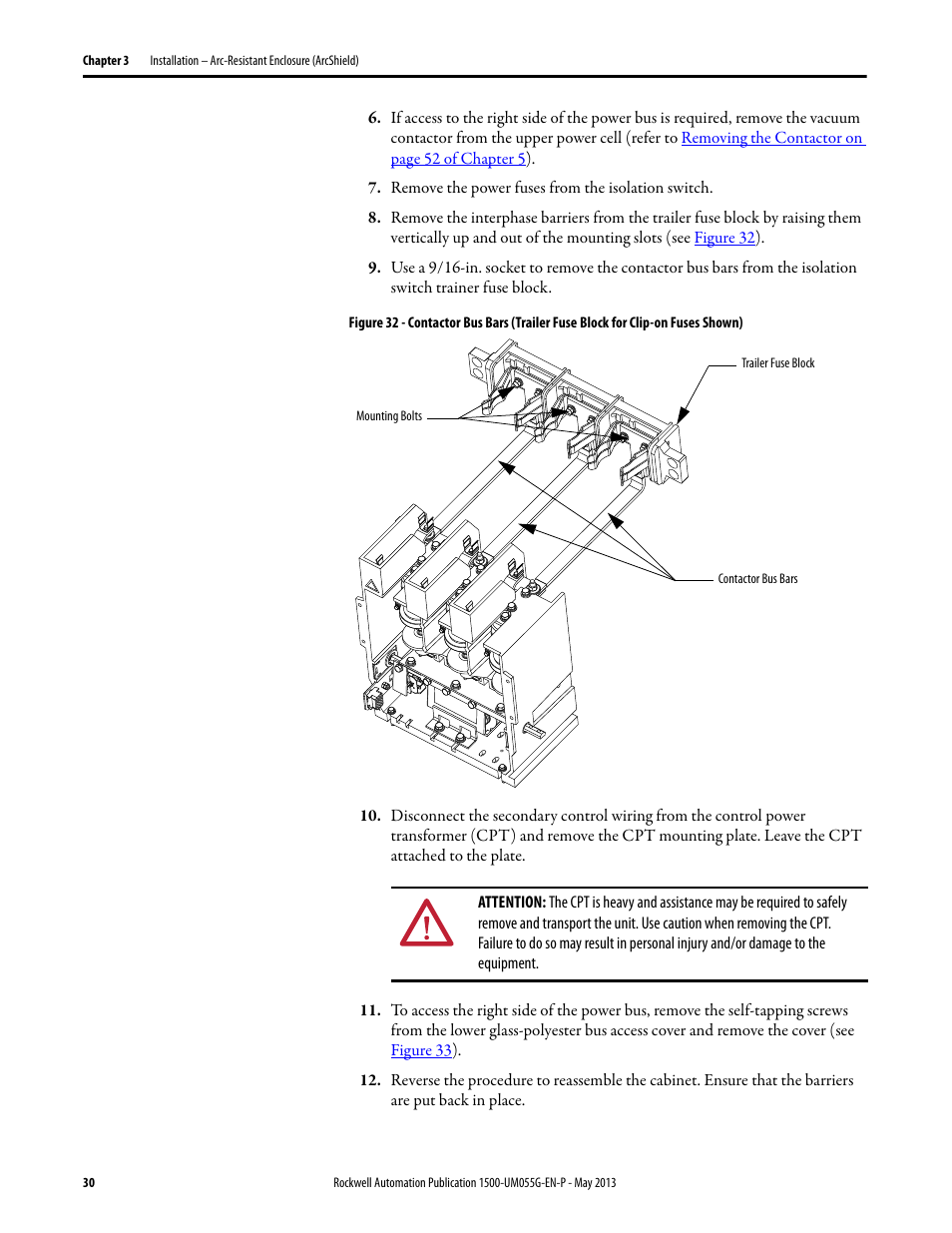 Rockwell Automation 1512B MV Controllers, 200/400A Two-High Cabinet, Standard and Arc-Resistant Enclosure User Manual | Page 38 / 100