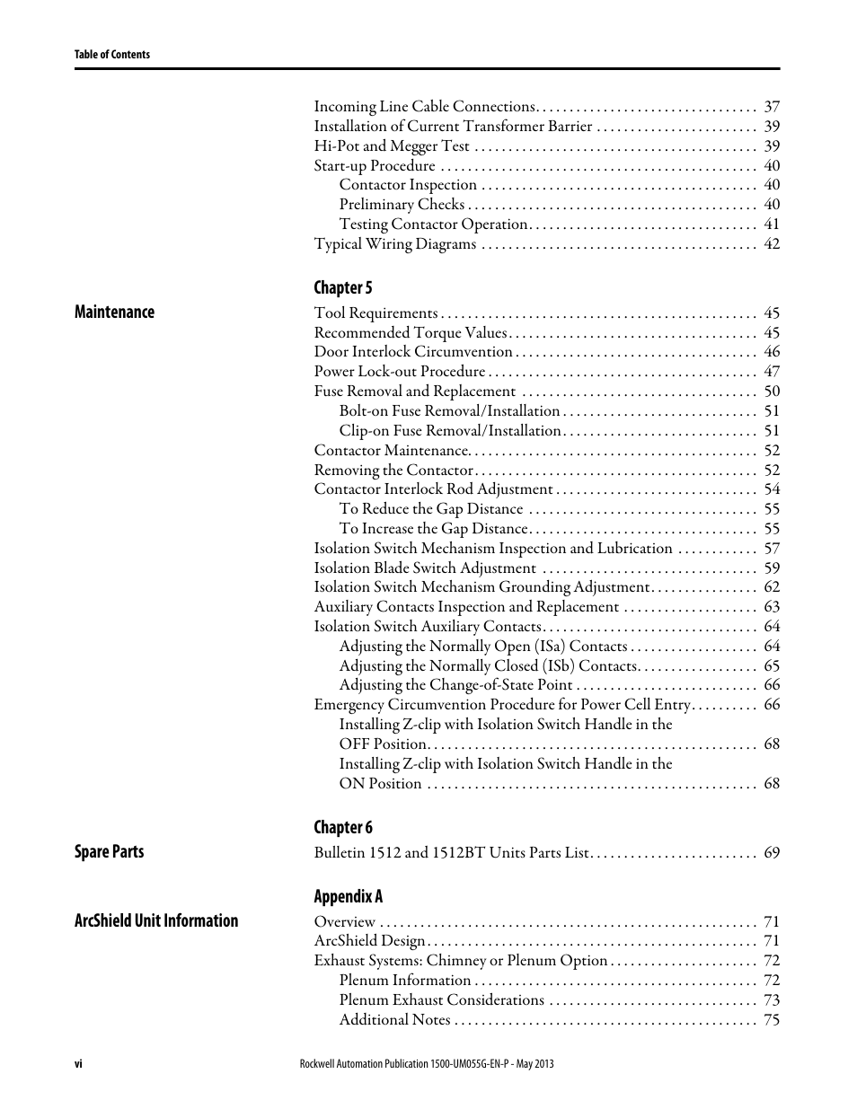Rockwell Automation 1512B MV Controllers, 200/400A Two-High Cabinet, Standard and Arc-Resistant Enclosure User Manual | Page 6 / 100