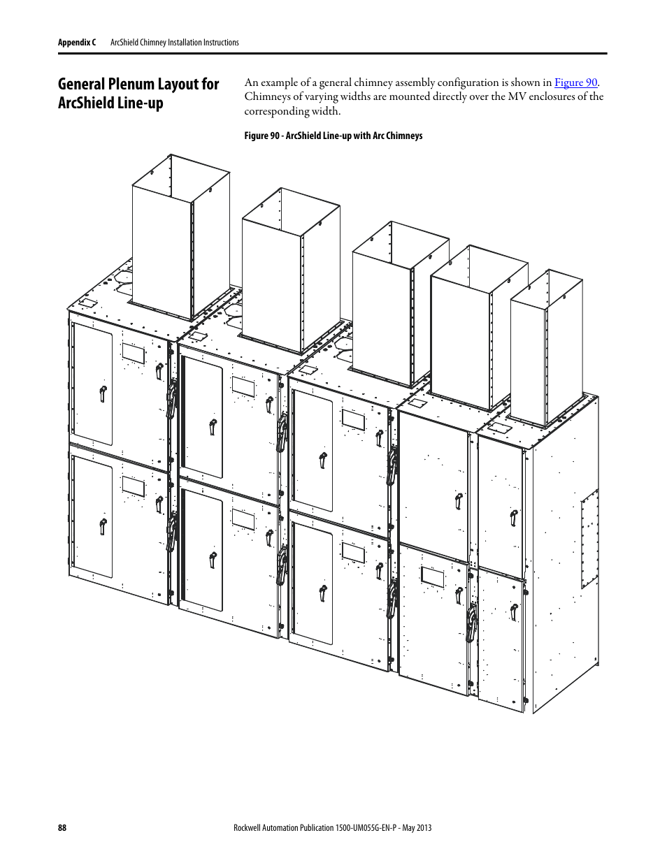 General plenum layout for arcshield line-up, Recommended torque values | Rockwell Automation 1512B MV Controllers, 200/400A Two-High Cabinet, Standard and Arc-Resistant Enclosure User Manual | Page 96 / 100