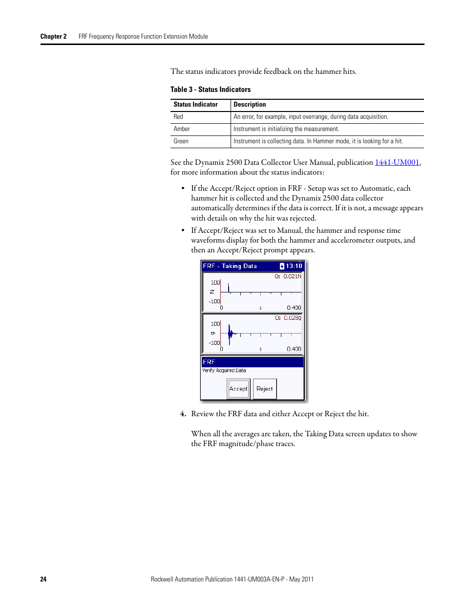 Rockwell Automation 1441-DYN25-MFRF Frequency Response Function Extension Module for the Dynamix 2500 User Manual | Page 24 / 32