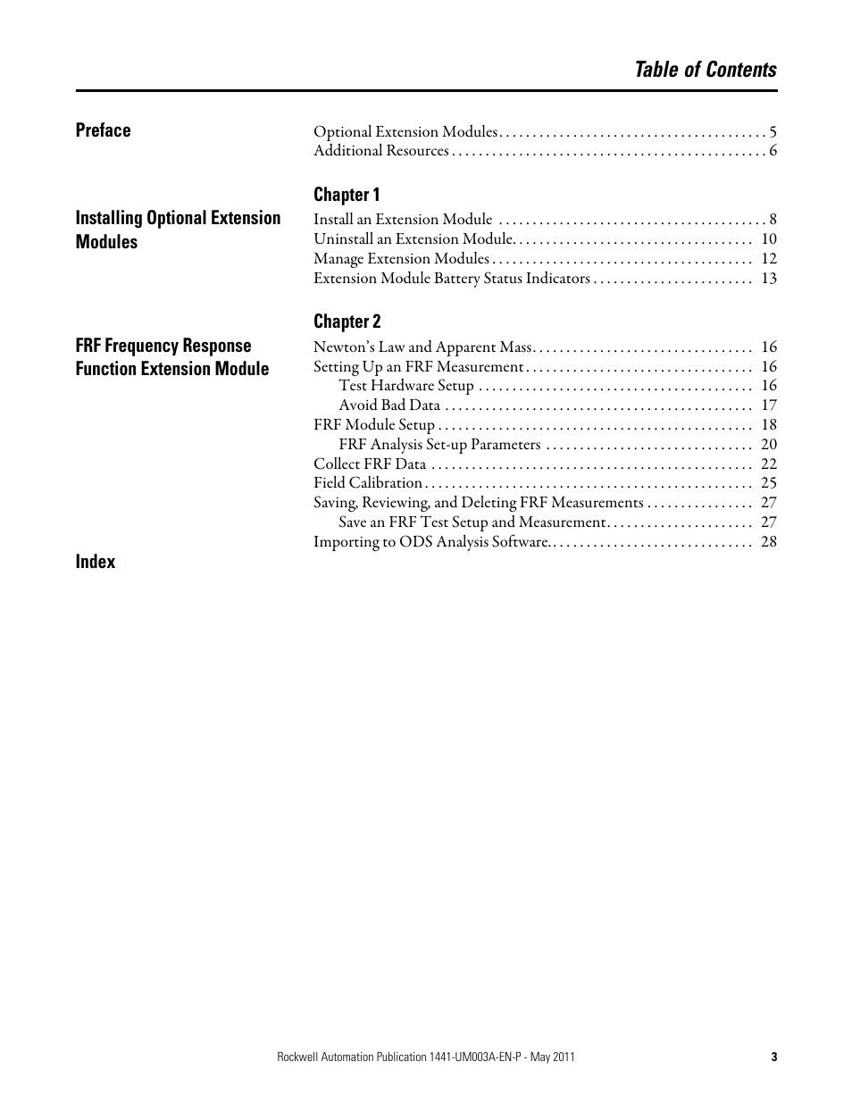 Rockwell Automation 1441-DYN25-MFRF Frequency Response Function Extension Module for the Dynamix 2500 User Manual | Page 3 / 32