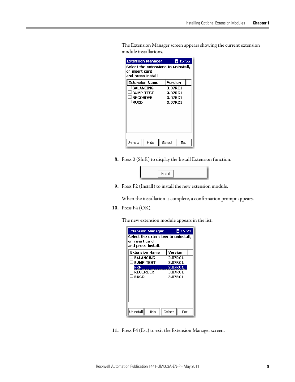 Rockwell Automation 1441-DYN25-MFRF Frequency Response Function Extension Module for the Dynamix 2500 User Manual | Page 9 / 32