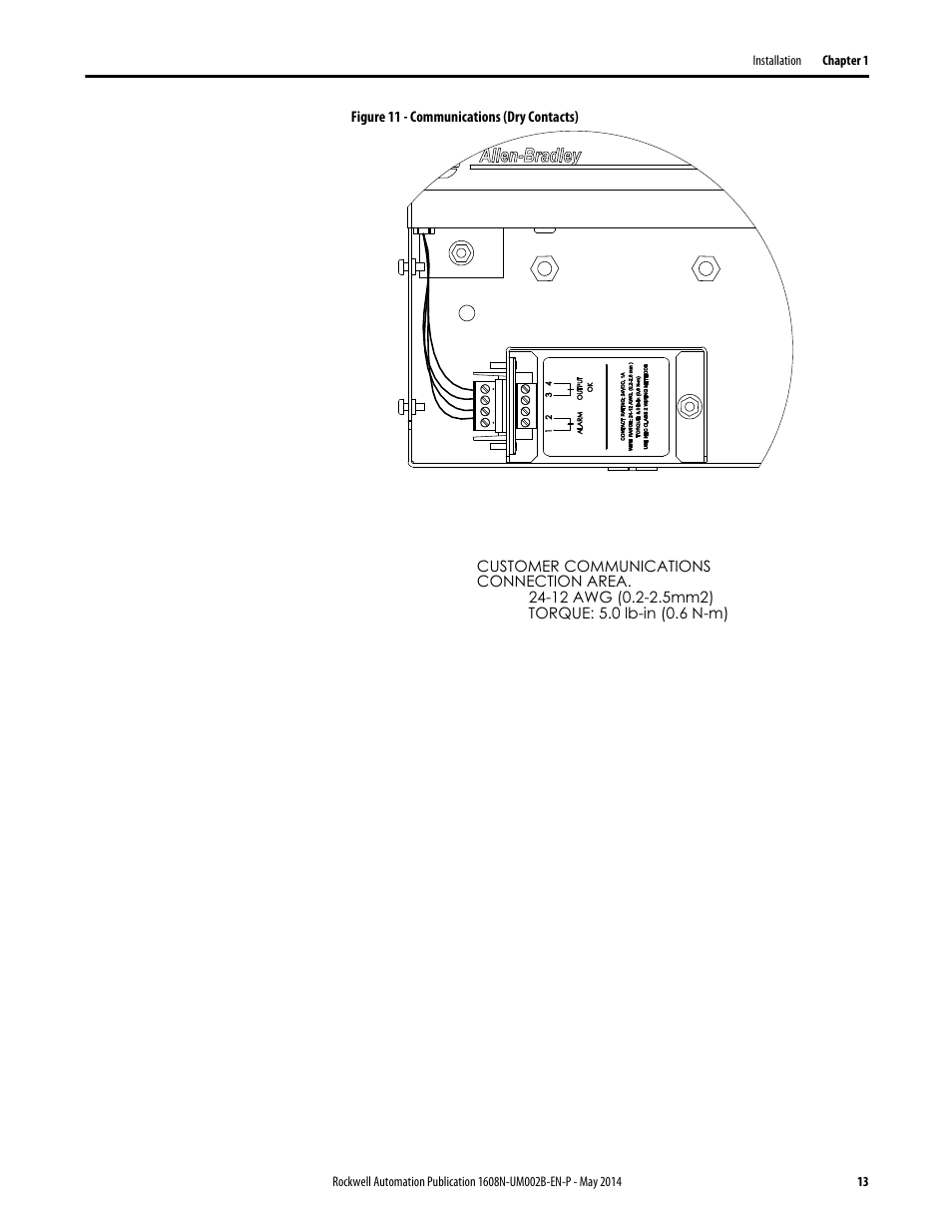Figure 11 - communications (dry contacts), Figure 11 | Rockwell Automation 1608N MiniDySC User Manual, 12-50 Amp User Manual | Page 13 / 24