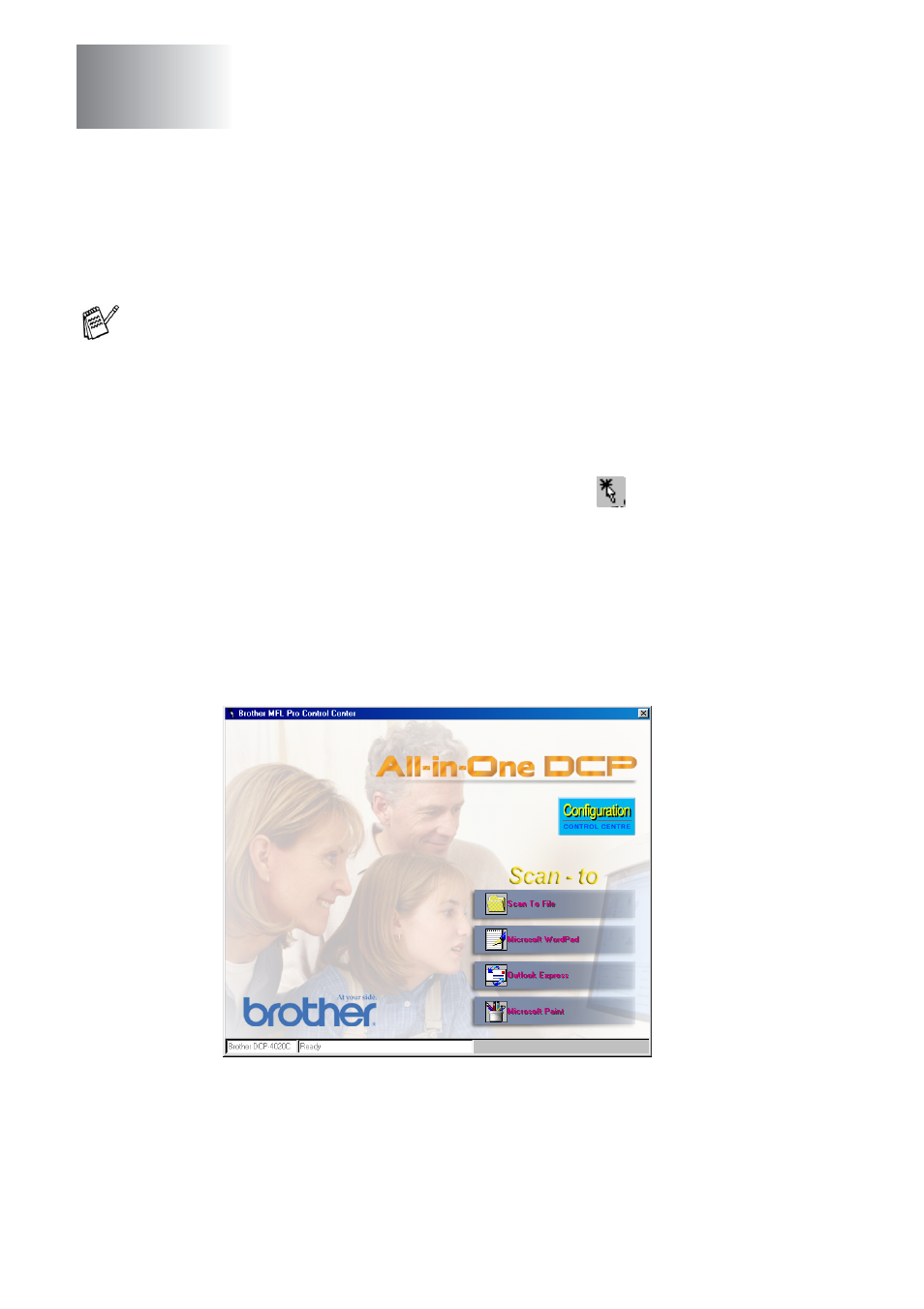 Brother mfl-pro control center, Using the brother control center for windows, 98se/me/2000 professional 10-1 | Brother mfl-pro control center -1, 00 professional, see | Brother DCP-4020C User Manual | Page 127 / 227