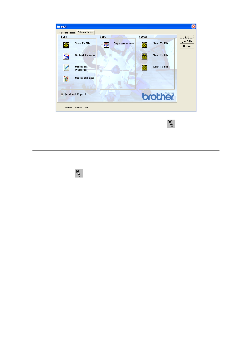 Autoload the brother control center, Autoload the brother control center -2 | Brother DCP-4020C User Manual | Page 142 / 227