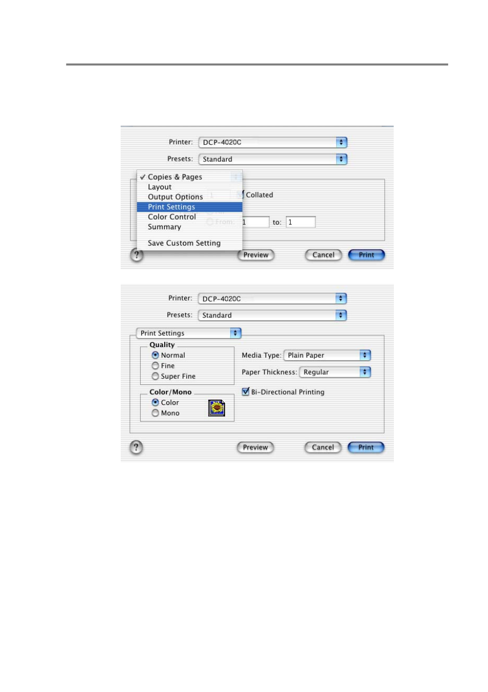 Choosing printing options, Choosing printing options -6 | Brother DCP-4020C User Manual | Page 184 / 227