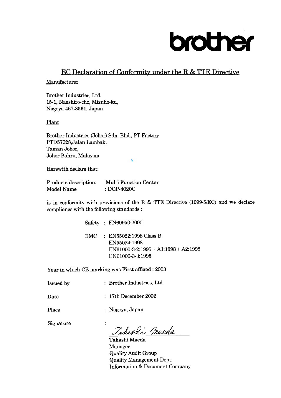 Brother DCP-4020C User Manual | Page 3 / 227