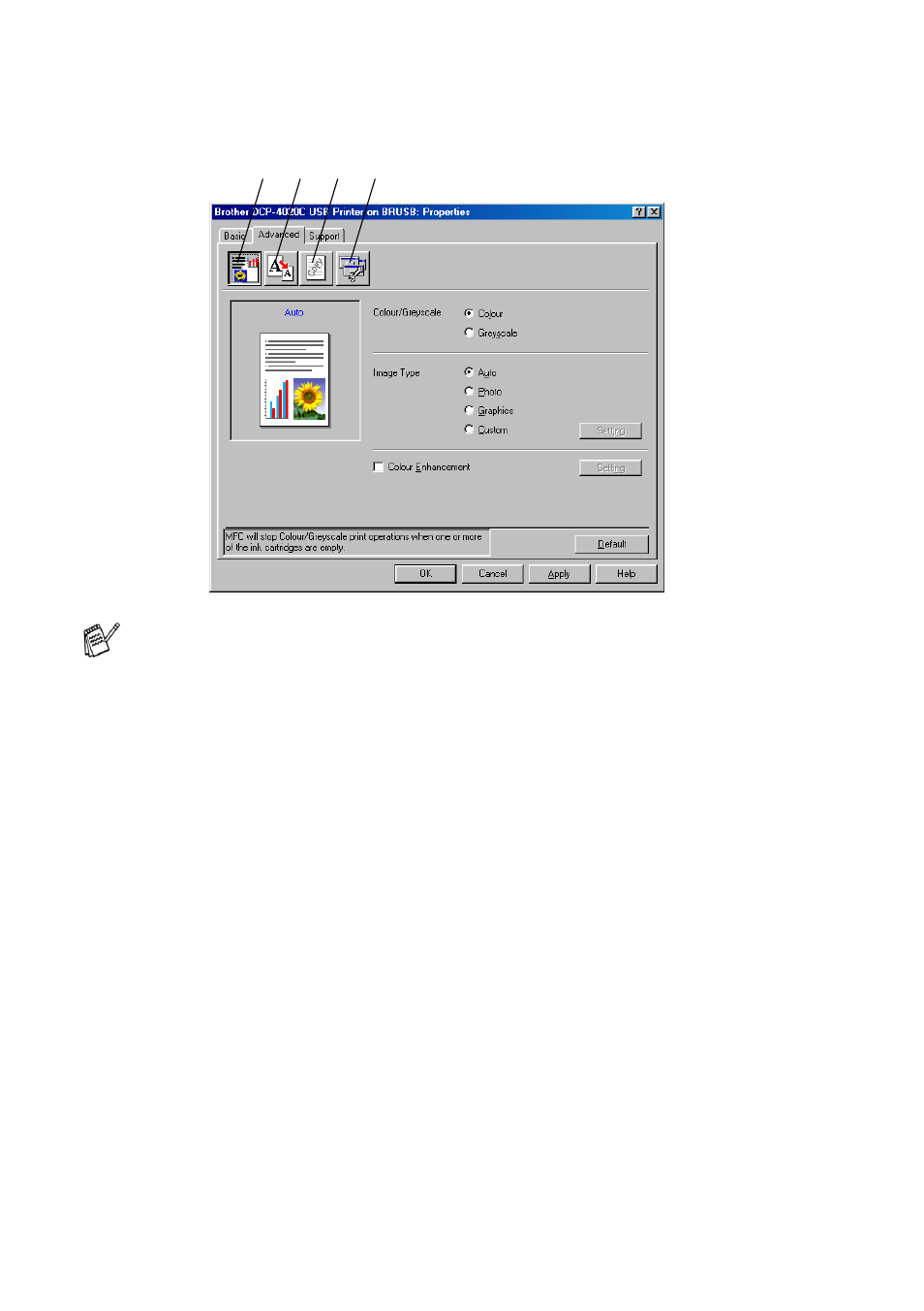 Advanced tab, Advanced tab -9 | Brother DCP-4020C User Manual | Page 87 / 227