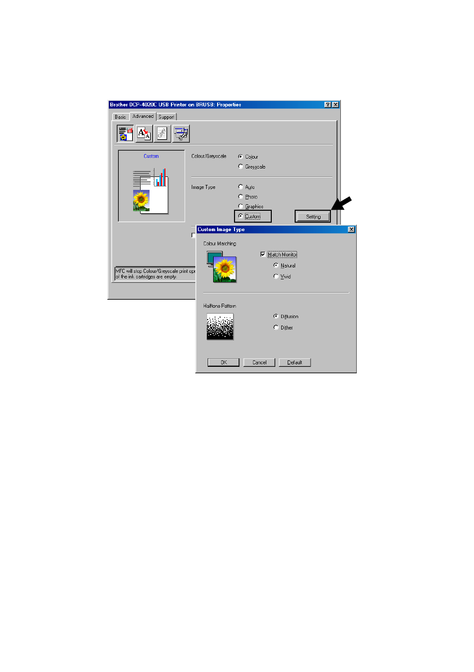 Custom image type, Custom image type -11 | Brother DCP-4020C User Manual | Page 89 / 227