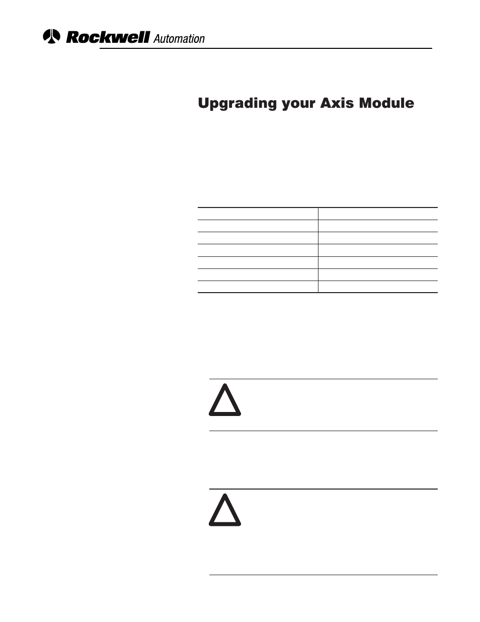 Rockwell Automation 1394 Upgrading Your Axis Module User Manual | 12 pages