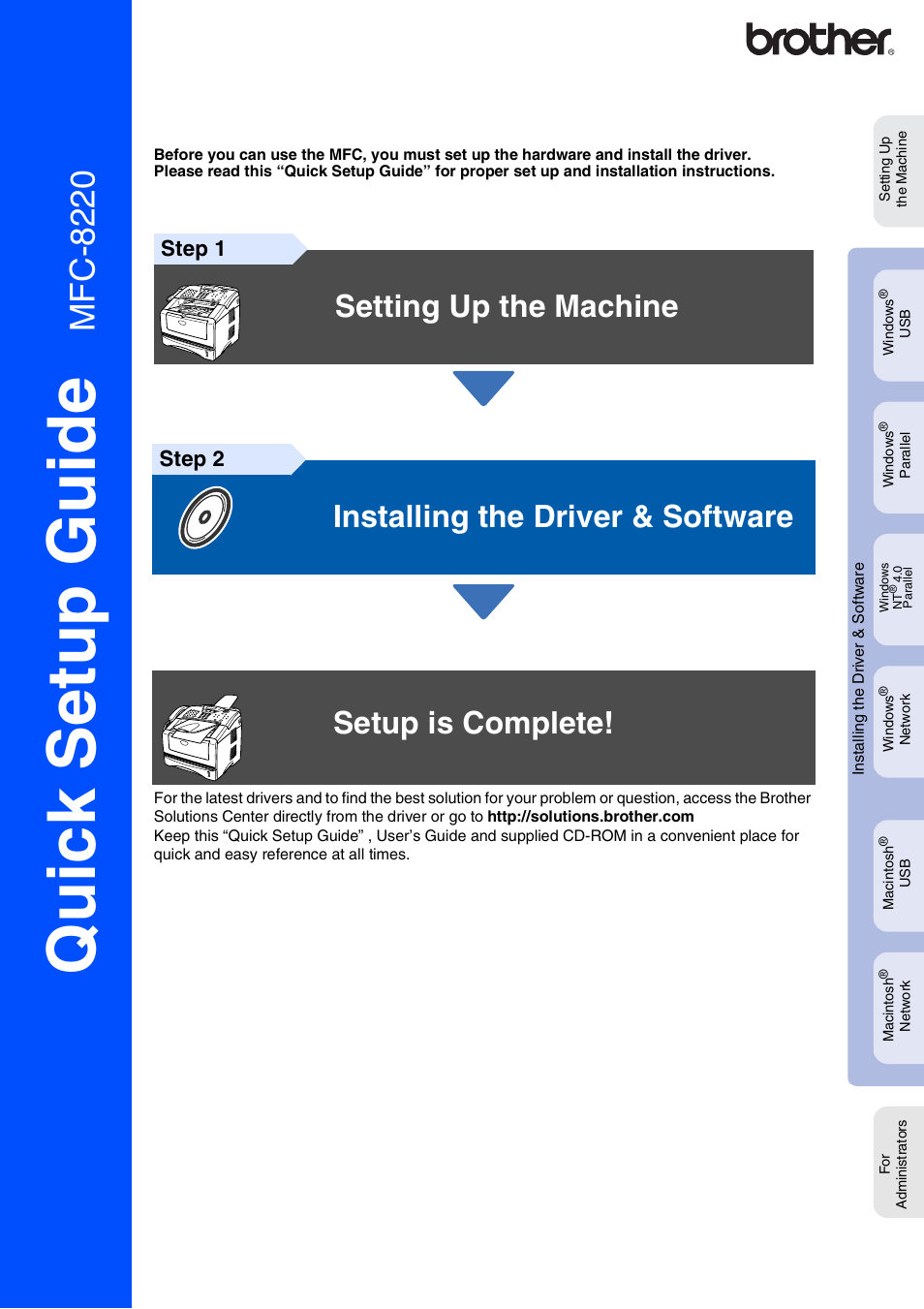 Brother MFC 8220 User Manual | 61 pages