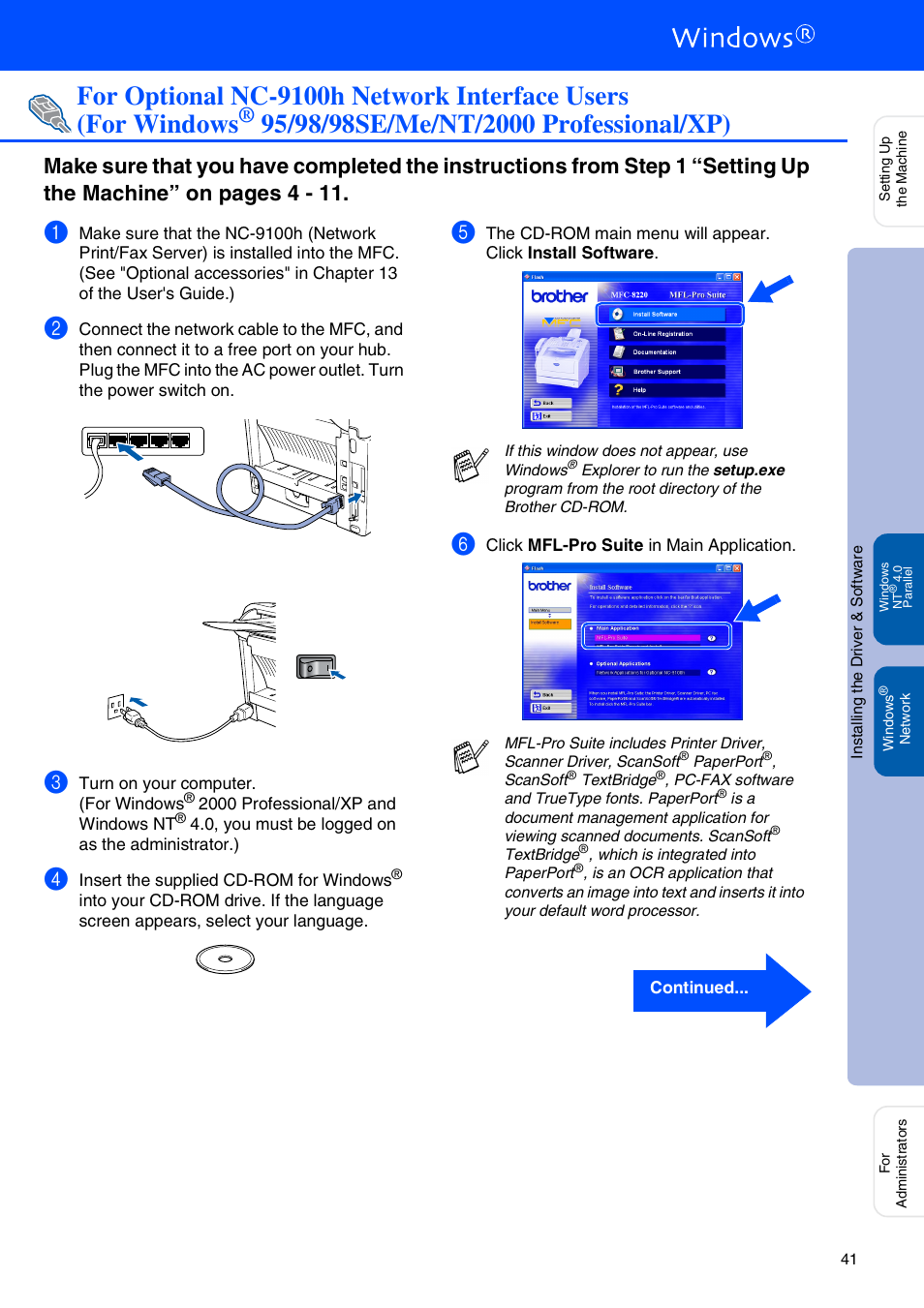 95/98/98se/me/nt/2000 professional/xp) | Brother MFC 8220 User Manual | Page 43 / 61