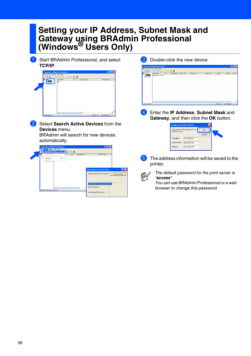 Bradmin professional (windows, Users only) | Brother MFC 8220 User Manual | Page 58 / 61