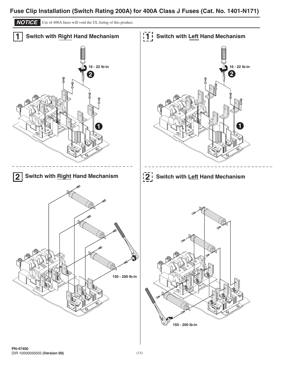 Rockwell Automation 1494V-DSxx Series D Variable Depth Disconnect Switch User Manual | Page 13 / 16