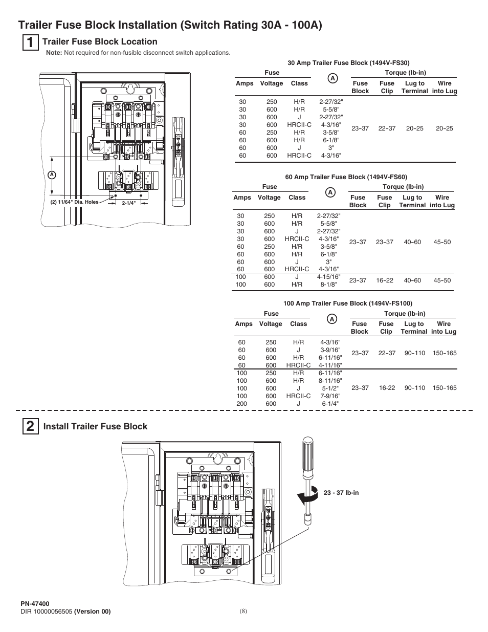 Rockwell Automation 1494V-DSxx Series D Variable Depth Disconnect Switch User Manual | Page 8 / 16
