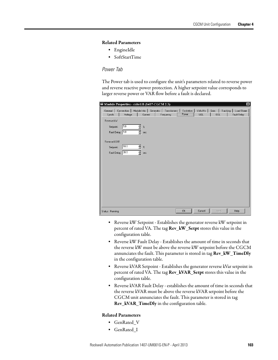 Rockwell Automation 1407-CGCM Combination Generator Control Module User Manual | Page 103 / 246