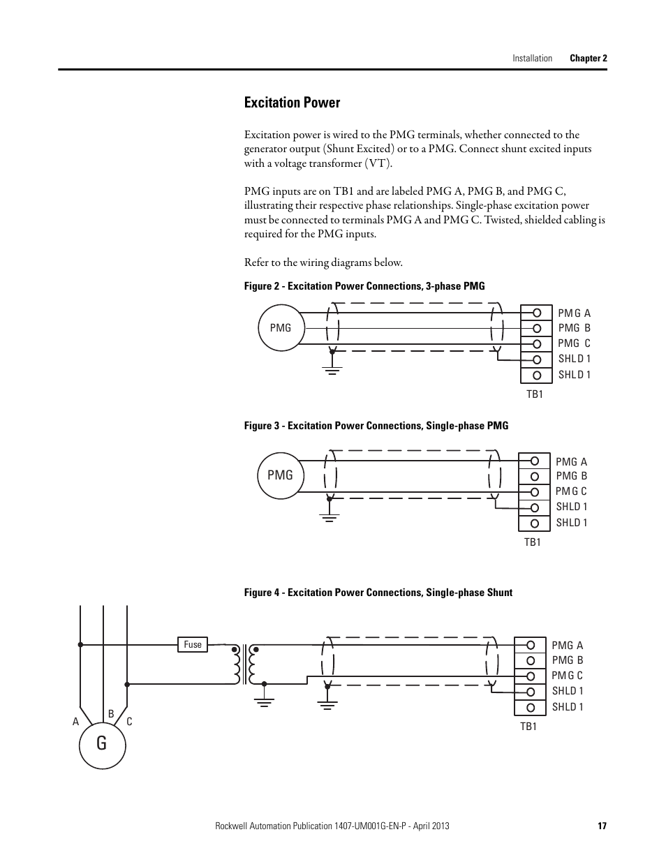 Excitation power | Rockwell Automation 1407-CGCM Combination Generator Control Module User Manual | Page 17 / 246