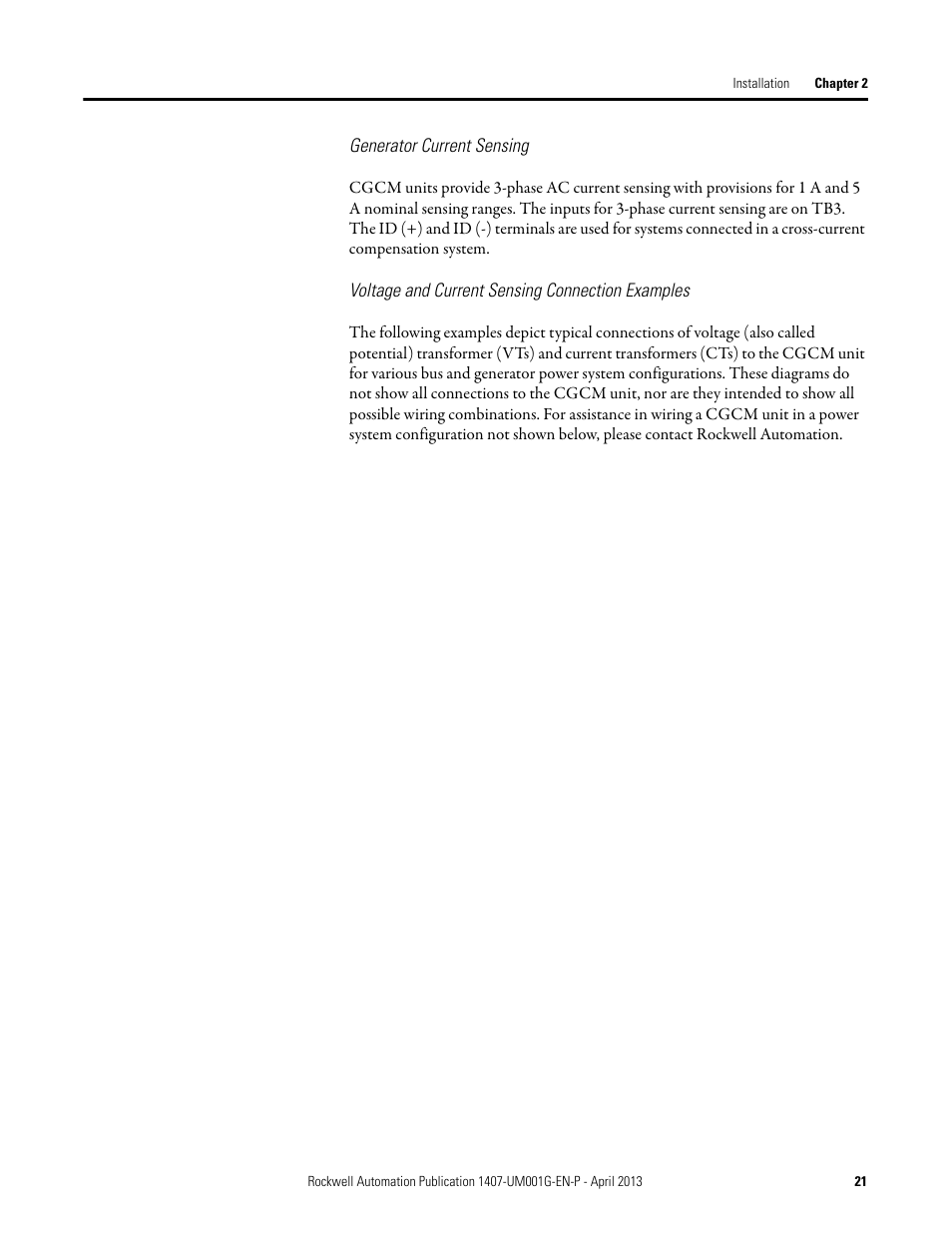 Rockwell Automation 1407-CGCM Combination Generator Control Module User Manual | Page 21 / 246