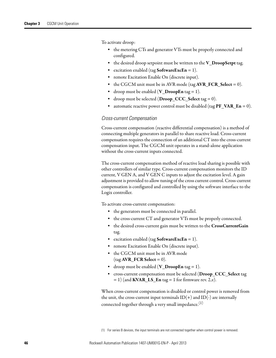 Rockwell Automation 1407-CGCM Combination Generator Control Module User Manual | Page 46 / 246