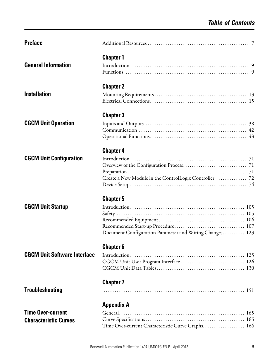 Rockwell Automation 1407-CGCM Combination Generator Control Module User Manual | Page 5 / 246