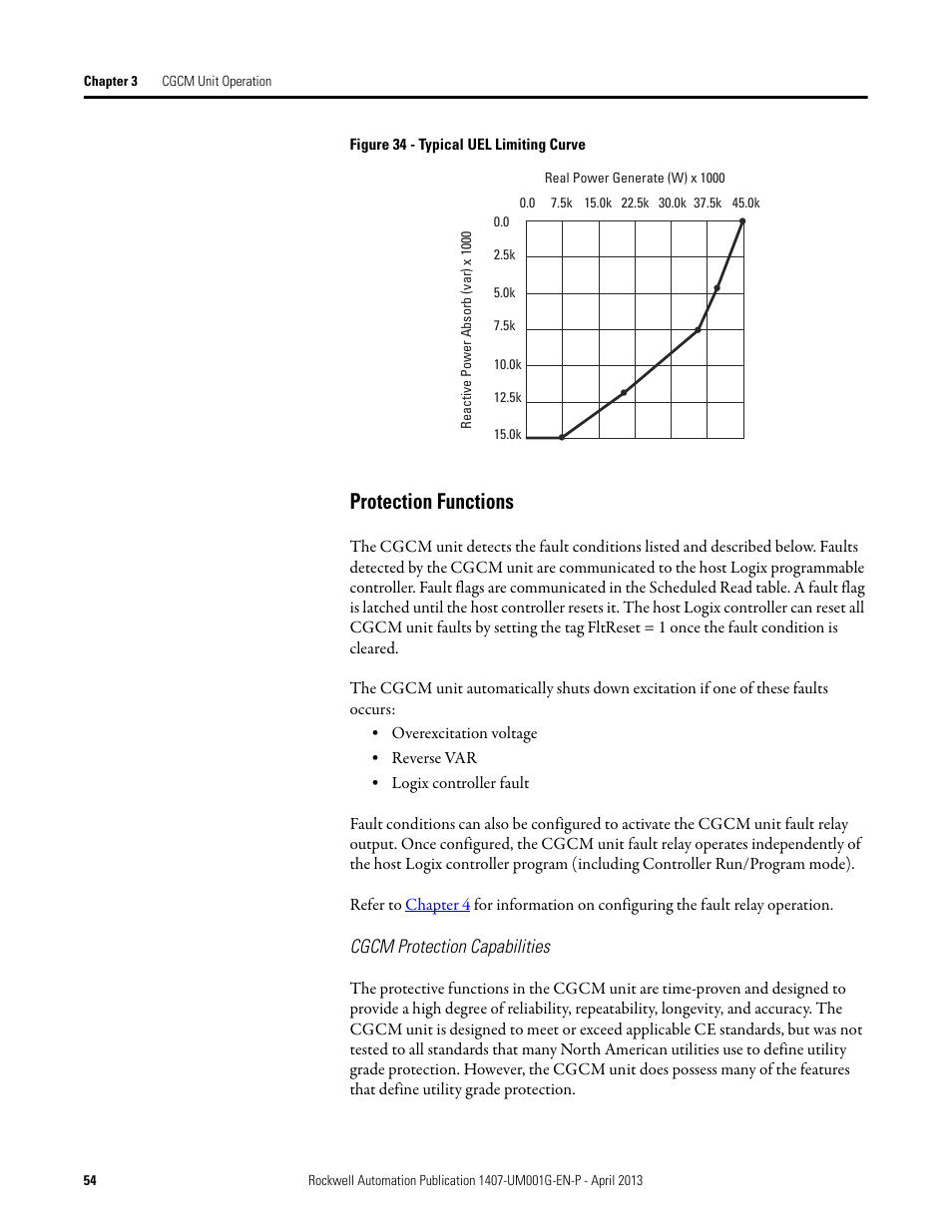 Protection functions | Rockwell Automation 1407-CGCM Combination Generator Control Module User Manual | Page 54 / 246