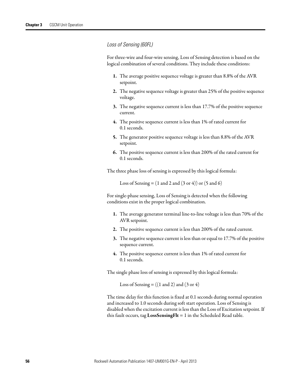 Rockwell Automation 1407-CGCM Combination Generator Control Module User Manual | Page 56 / 246