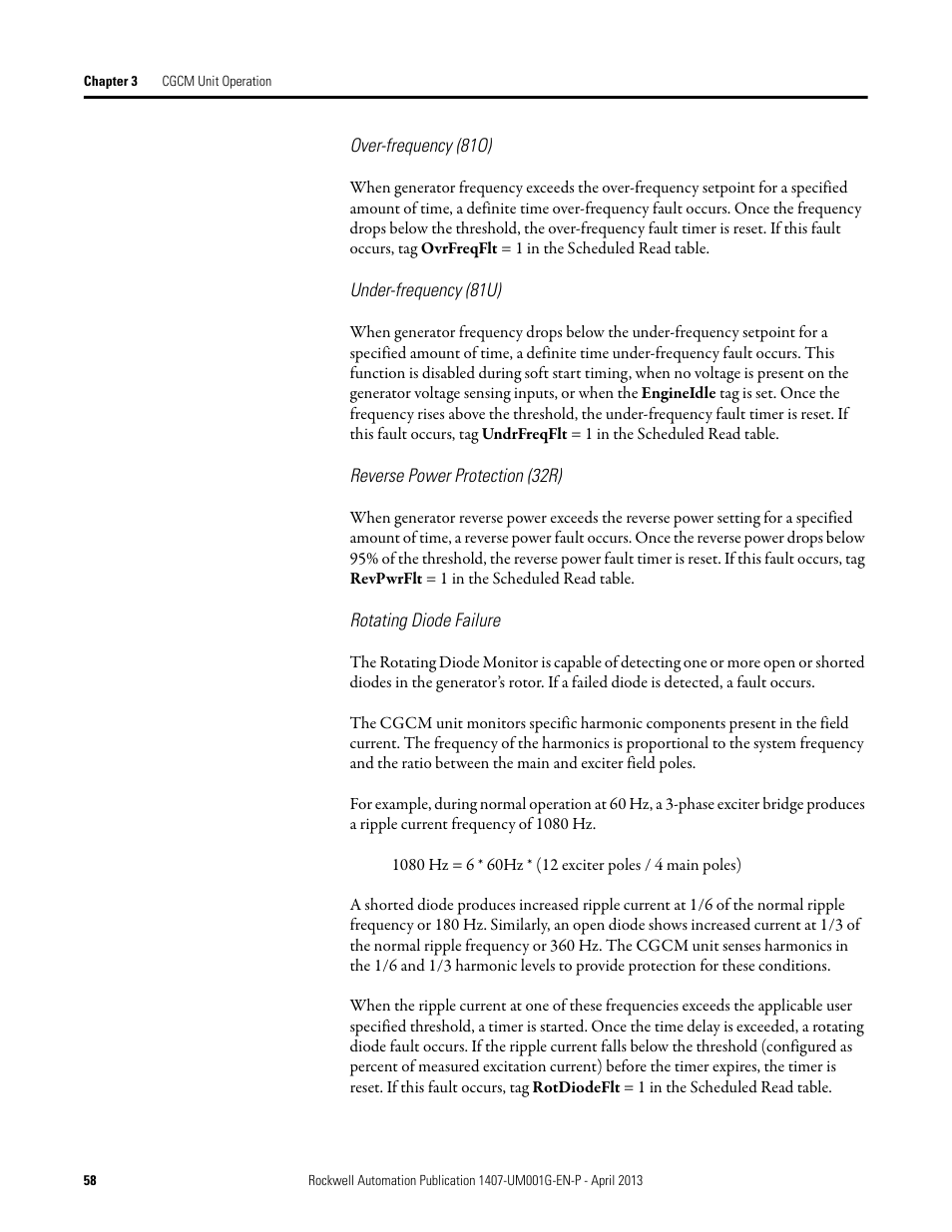 Rockwell Automation 1407-CGCM Combination Generator Control Module User Manual | Page 58 / 246