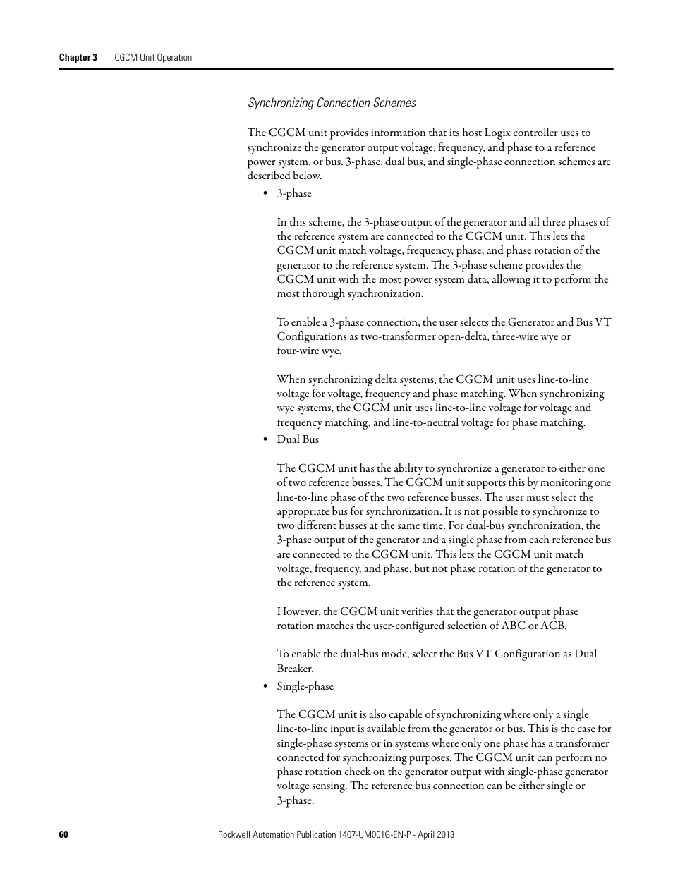 Rockwell Automation 1407-CGCM Combination Generator Control Module User Manual | Page 60 / 246