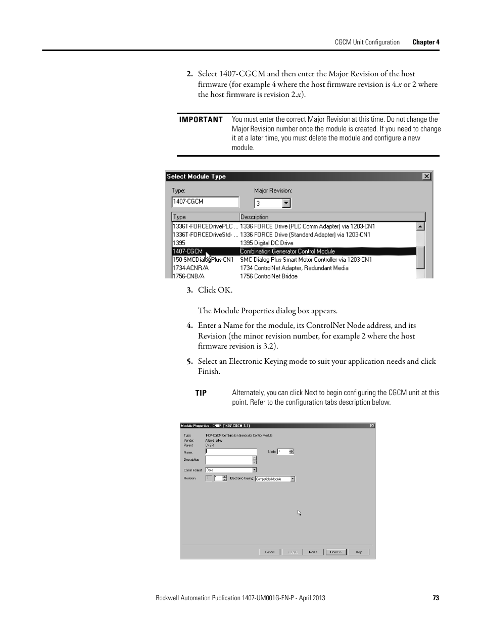 Rockwell Automation 1407-CGCM Combination Generator Control Module User Manual | Page 73 / 246
